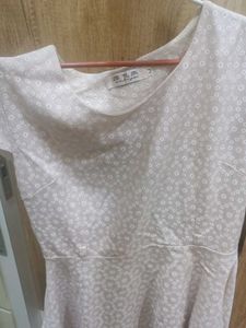 Cute White pink Floral Dress