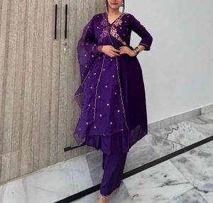Purple Embroidered Salwar Kameez