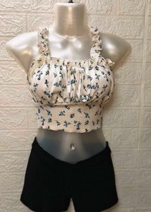 Tops &amp; Dresses For Rs 99 Only/ White Floral Crop