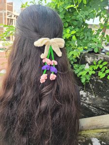 Crochet Floral Hair Clip🎀💟🌸