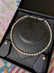 Pearl Necklace &amp; Earring Set