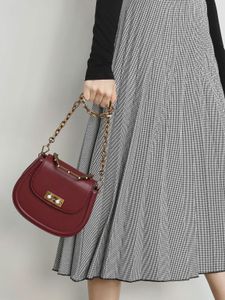 Charles & Keith Burgundy Saddle Bag