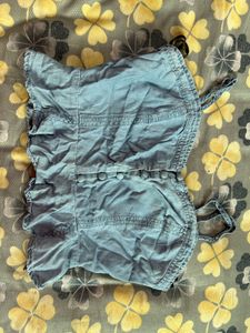 Denim Peplum Cami Top