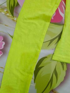 (521)Neon Yellow Mock Neck Top