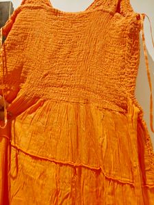 Orange Embroidered Dress