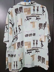 Abstract Print Button-Down Shirt