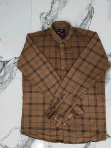 Men's Brown Checked Casual Shirt