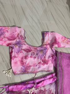Pink Floral Lehenga Choli