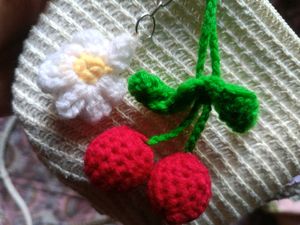 Crochet Cherry Keychain
