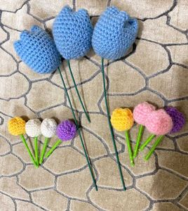 Handmade Knitted Tulips mini and big