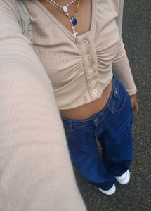 Cute Button-Front Top