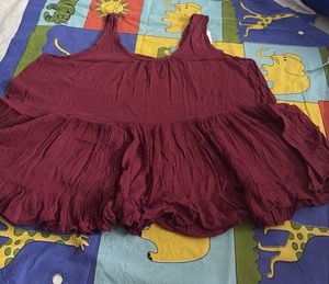 Maroon Ruffle Top