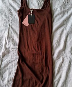 Brown Midi Bodycon Dress