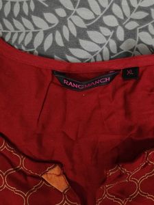Red Kurta- Rangmach By Pantaloons - XL