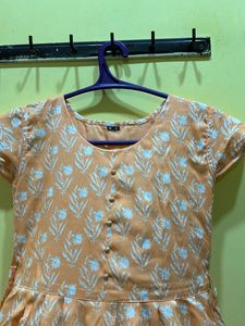 Peach Colour Tie-up Kurta Size M