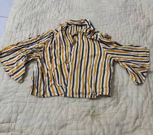 Striped Yellow Crop Top