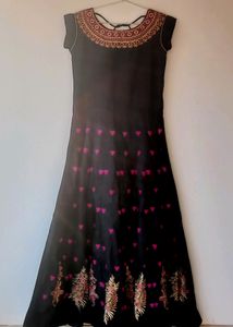Black Anarkali With Dupatta For Women