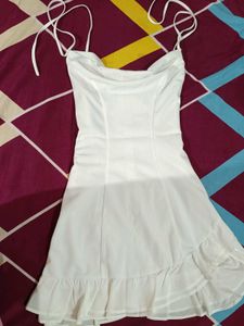 White Ruffle Mini Dress