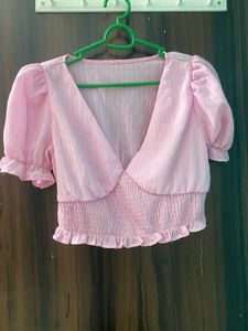 Pink Puff Sleeve Top