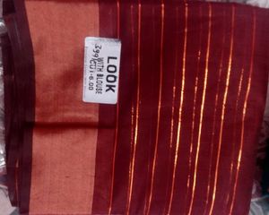 Pink &amp; Orange Checked Saree