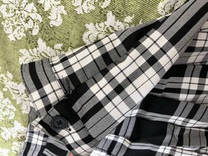Checked A Line Skirt