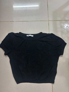 Zara Black Cropped Tee