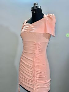 Peach Colour Mini Dress