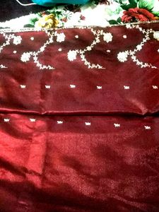 Maroon Embellished Saree