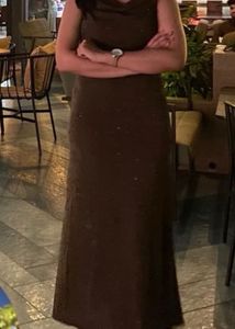 Brown Sparkly Maxi Dress