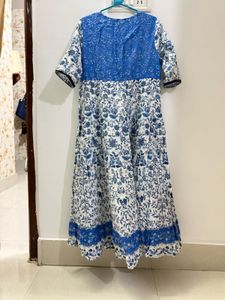 Blue &amp; White Floral Maxi Dress