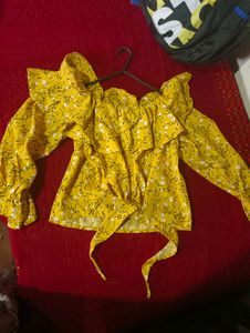 Puffed Sleeve Yellow Top