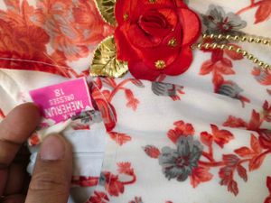 Floral &amp; Rose Petal Dress For One Year Old