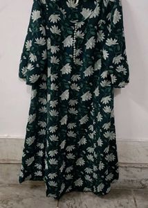 Teal Floral Print Kurta
