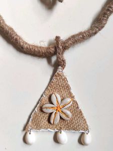 Boho Hemp &amp; Shel Jute Necklace