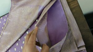 Lavender Saree With Intricate Design Gold Border