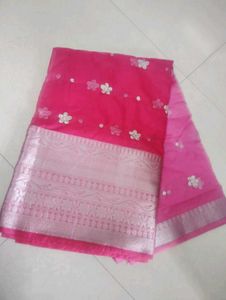 Pink Embellished Saree
