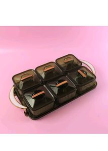 Vintage Olive Green Relish Server Set