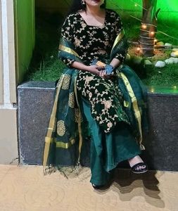 Green Velvet Suit Set