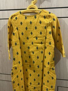 PANTALOONS-Avaasa Brand Yellow Printed Kurta
