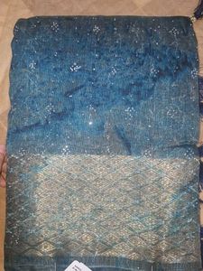 Peacock Blue Ethnic Saree