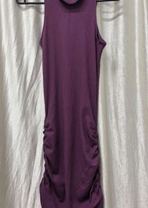 Purple Ruched Bodycon Dress