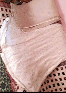 Heavy Beatiful White Lehenga Without Blouse