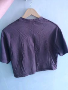 Browm Oversized Crop Top