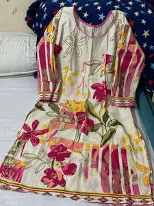 Floral Print Kurta Set (Pure Cotton)