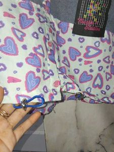 Cute Heart Print Denim Jacket
