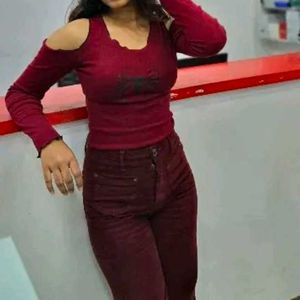 Red Spider Web Crop Top