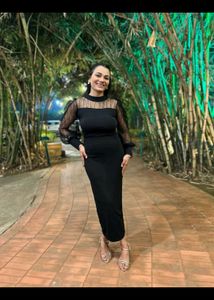 Black Sheer Sleeve Dress