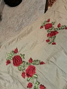 Rose Embroidery Work Front Open Kurta