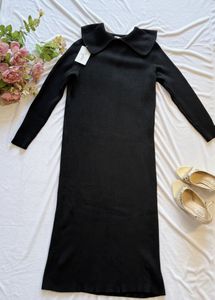 Black Knit Midi Dress