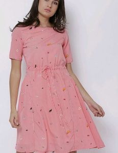 A Line Stripped Cute Dress
